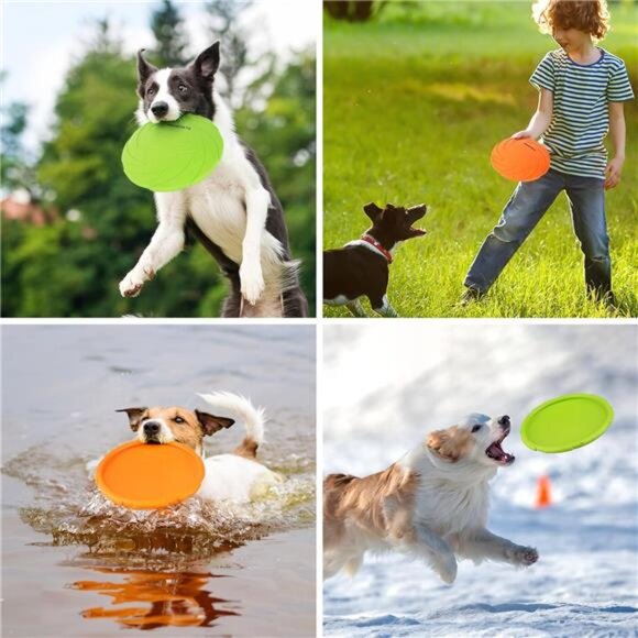 Dog Flying Disc, 2 Pack, 7 Inch, Durable Dog Toys, Nature Rubber Floating Flying - Picture 6 of 7